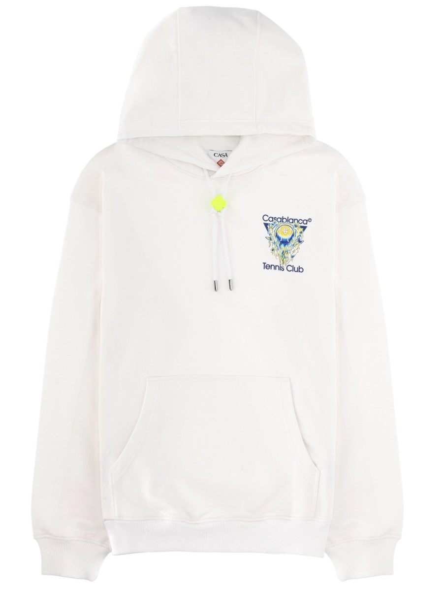 Casablanca Neutrals Tennis Club Icon Cotton Hoodie Wit