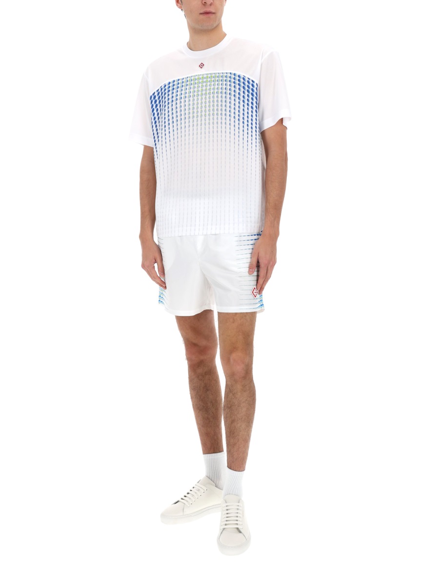 Casablanca Gradient Dot Polyester Printed T-Shirt Wit
