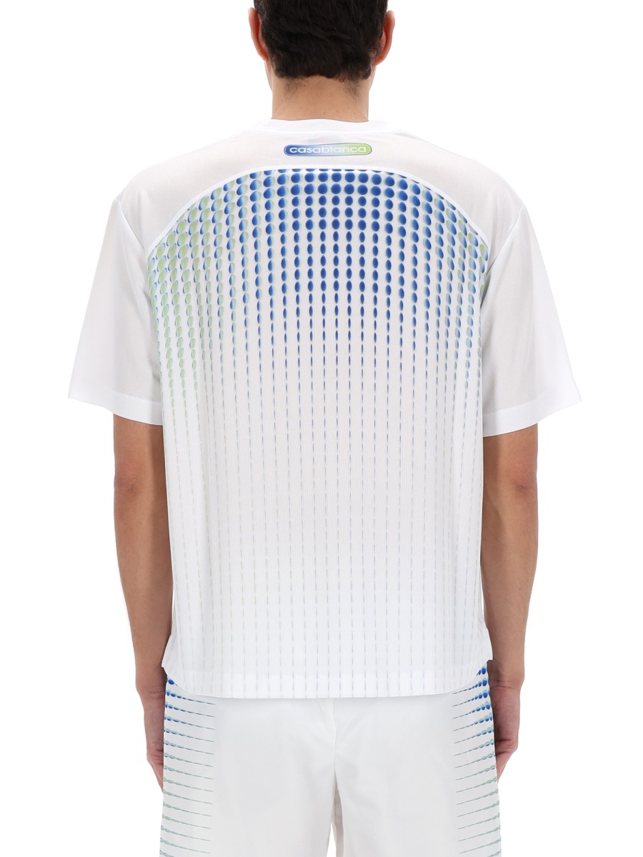 Casablanca Gradient Dot Polyester Printed T-Shirt Wit