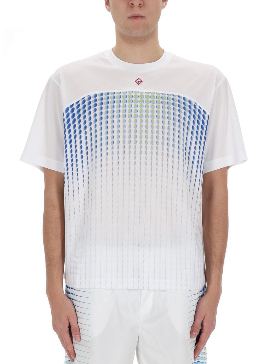 Casablanca Gradient Dot Polyester Printed T-Shirt Wit
