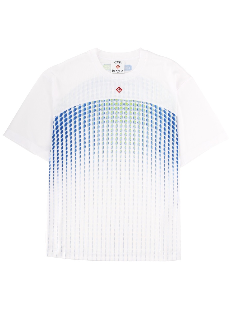 Casablanca Gradient Dot Polyester Printed T-Shirt Wit
