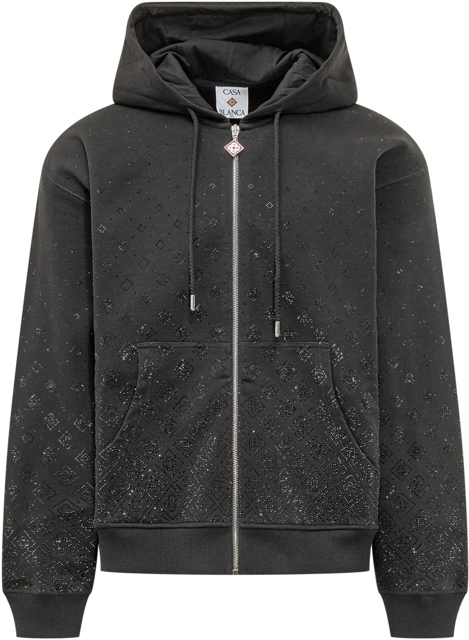 Casablanca Felpa Con Cappuccio e Zip Zwart