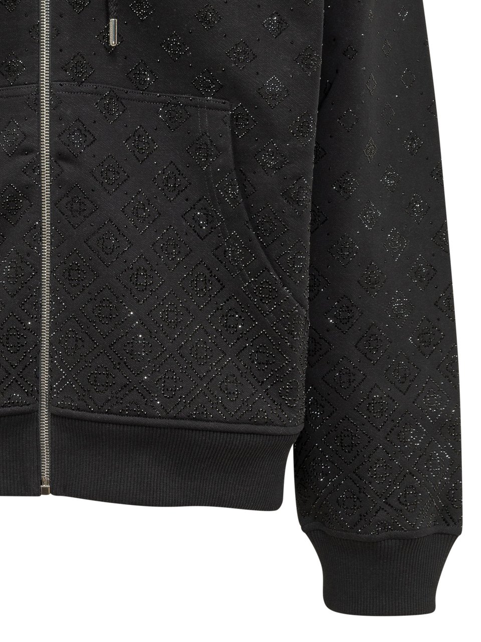 Casablanca Felpa Con Cappuccio e Zip Zwart