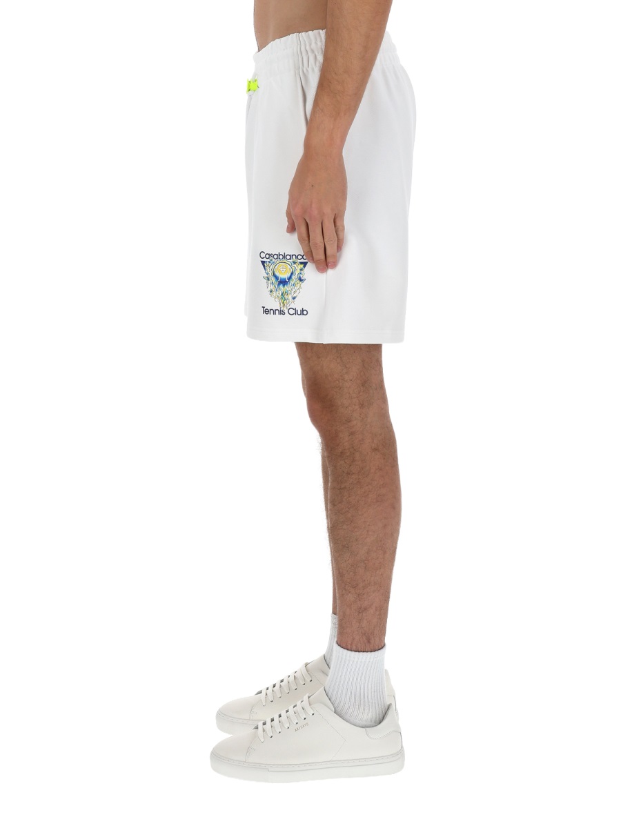 Casablanca Elastic Waistband Logo Print Shorts Wit
