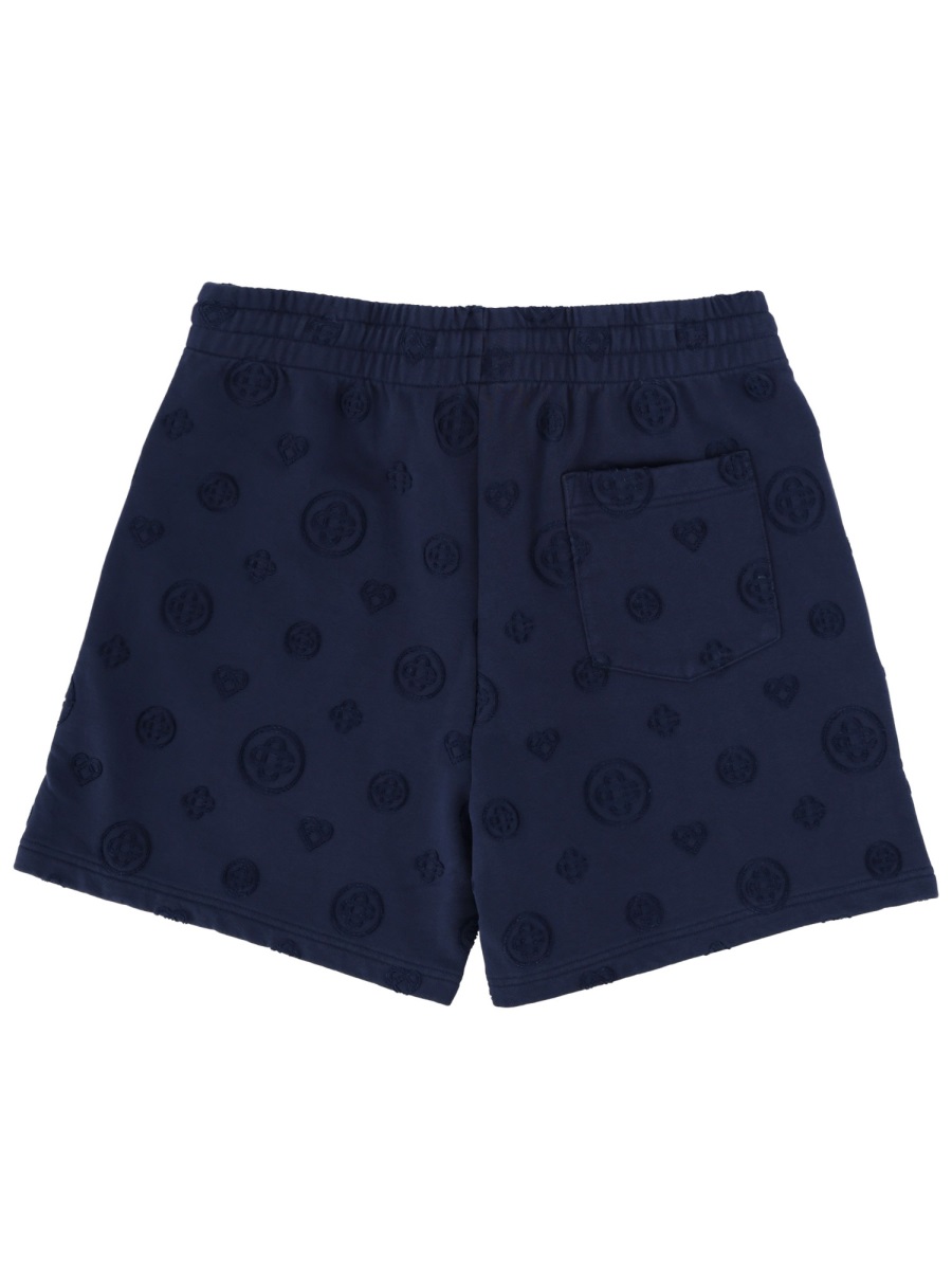 Casablanca Organic Cotton Embossed Logo Casual Shorts Zwart