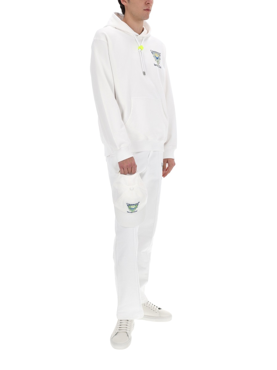 Casablanca Tennis Club Icon Organic Cotton Sweatpants Wit