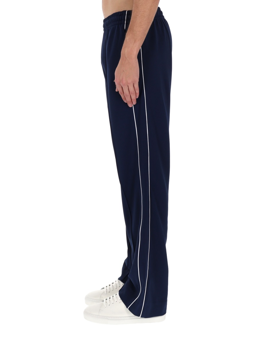 Casablanca Piquet Navy Relaxed White Piping Pants Sweatpants Zwart