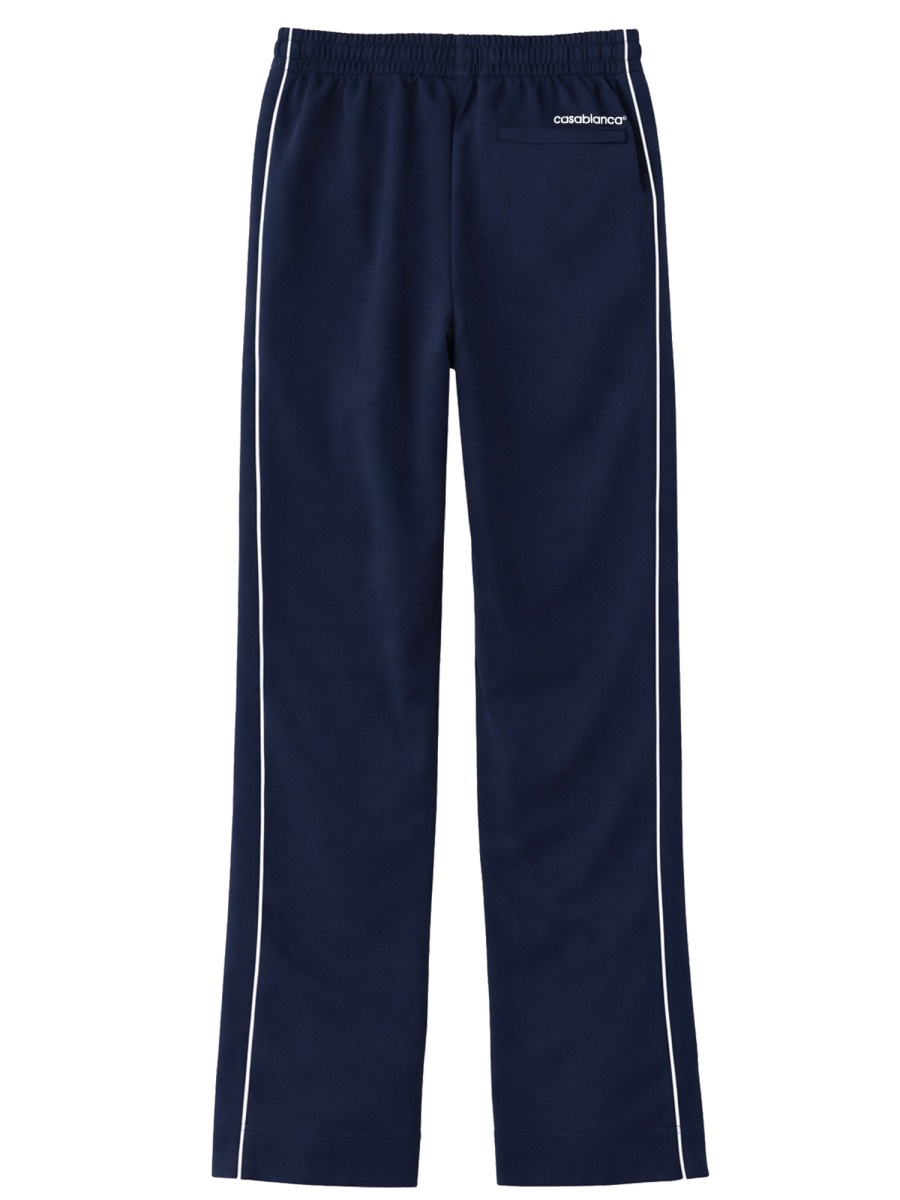 Casablanca Piquet Navy Relaxed White Piping Pants Sweatpants Zwart