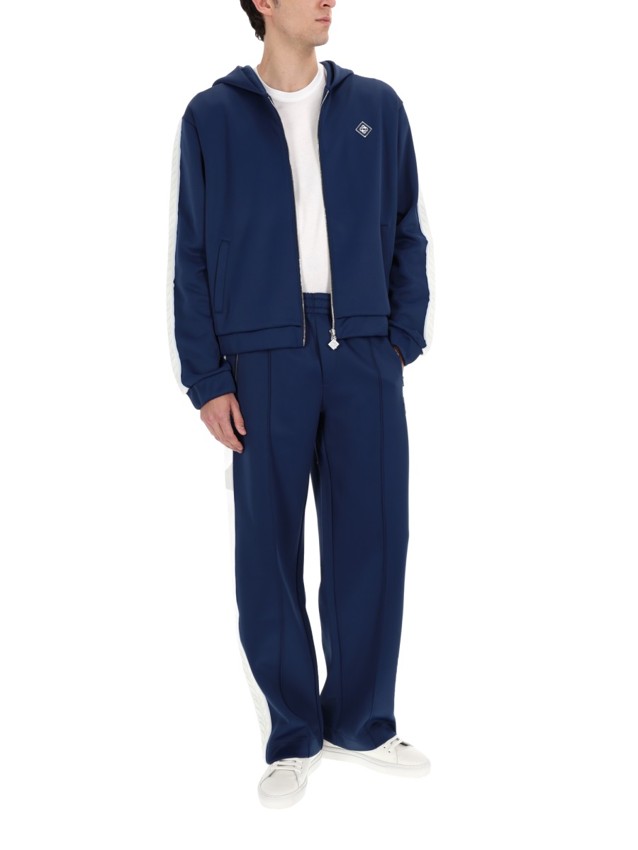 Casablanca Navy Blue Side Stripes Track Pants Zwart