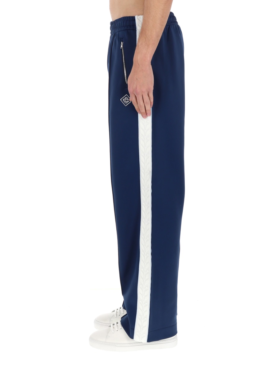 Casablanca Navy Blue Side Stripes Track Pants Zwart