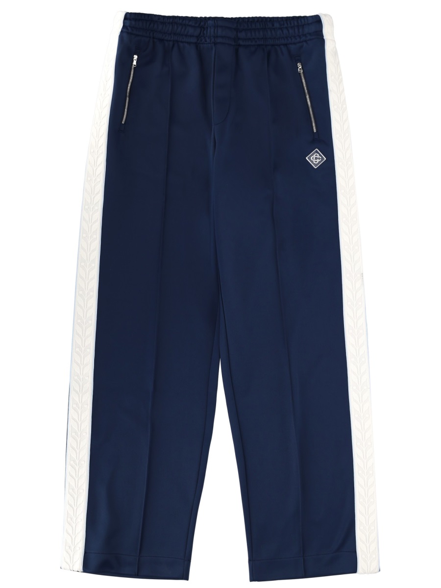 Casablanca Navy Blue Side Stripes Track Pants Zwart