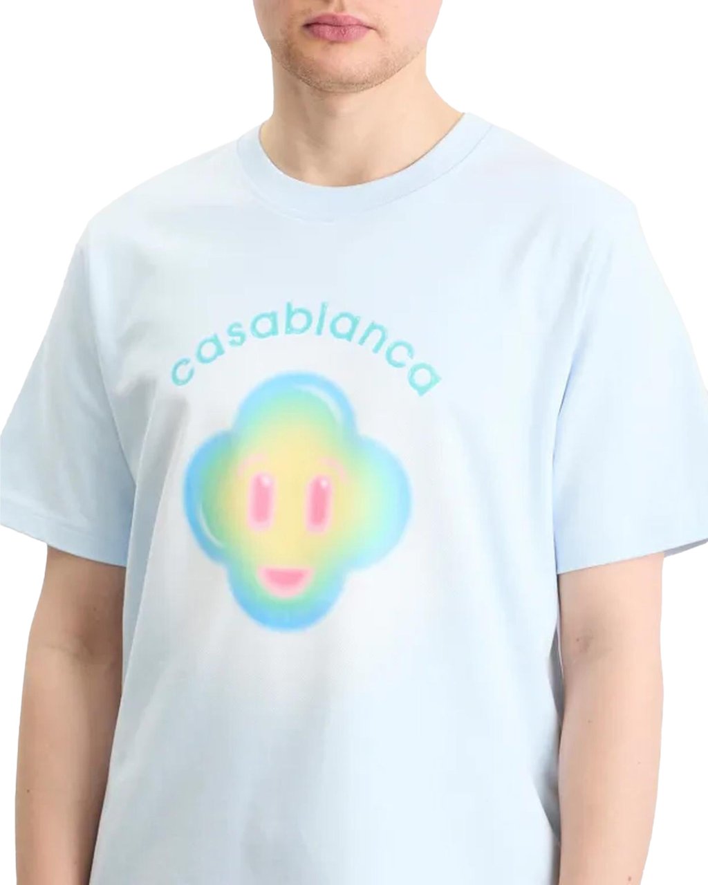 Casablanca Heren Airbrush Smiley T-Shirt Blauw
