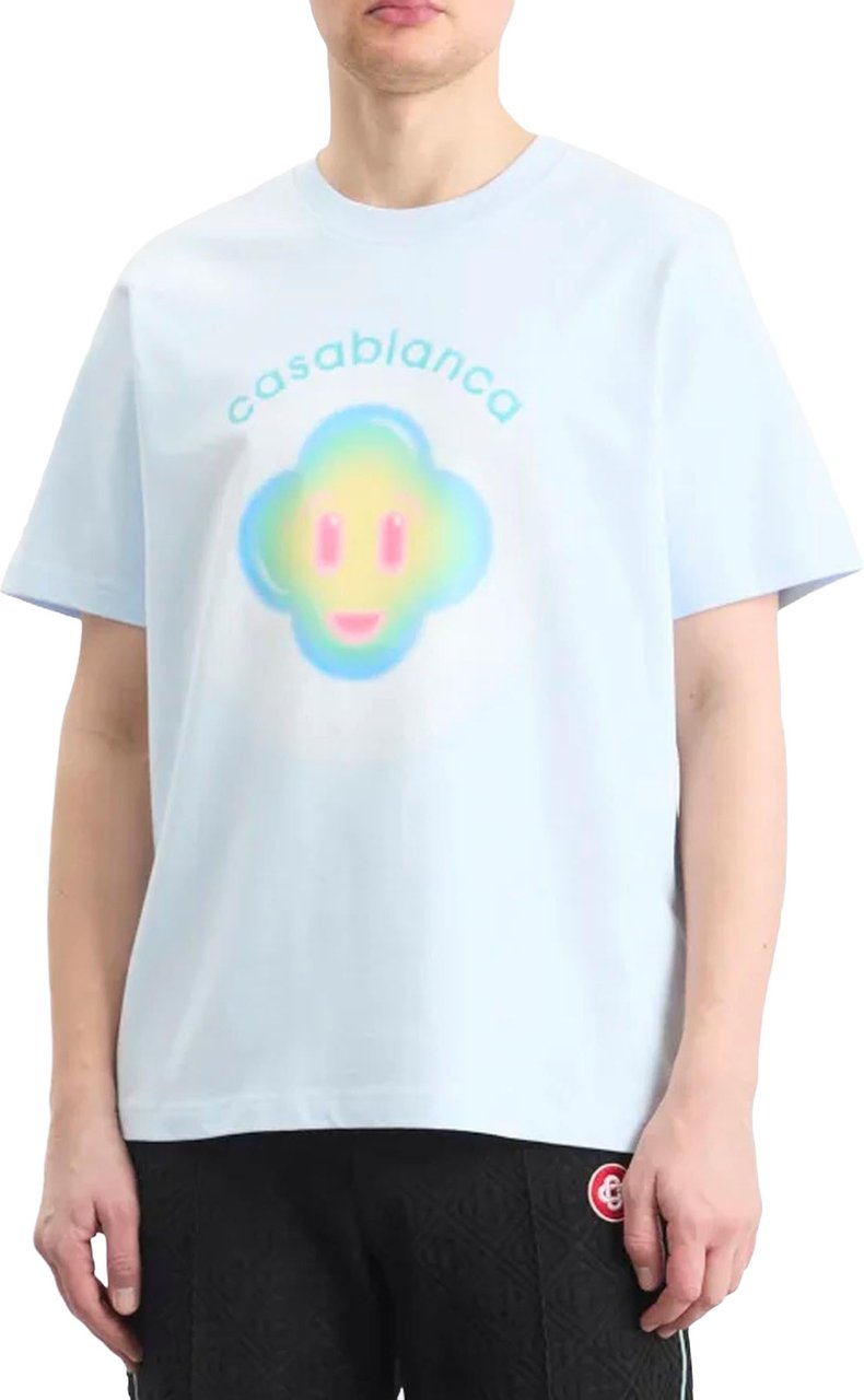 Casablanca Heren Airbrush Smiley T-Shirt Blauw Blauw