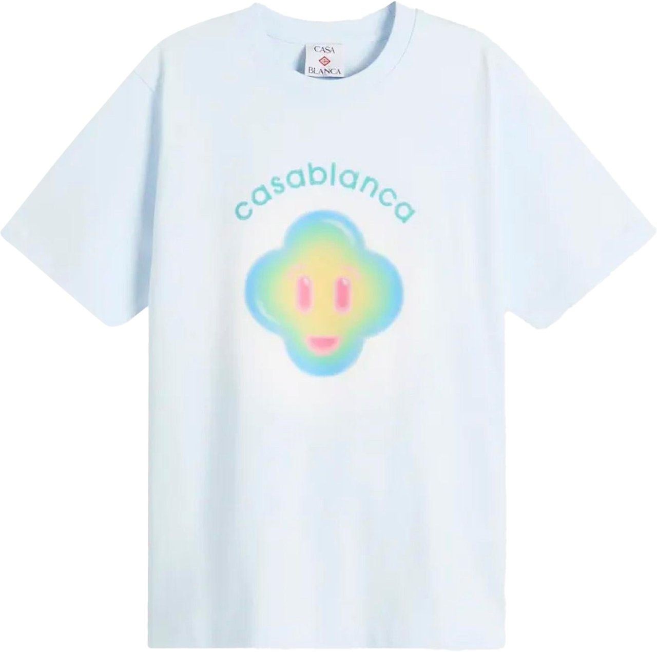 Casablanca Heren Airbrush Smiley T-Shirt Blauw