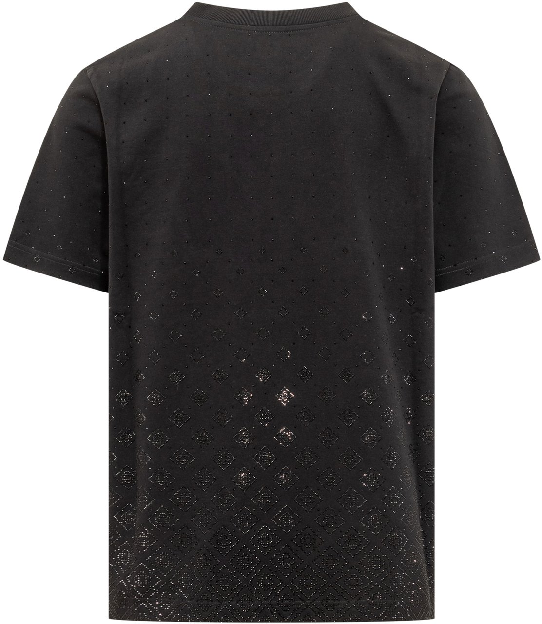 Casablanca T-shirt Crystal Monogramma Zwart