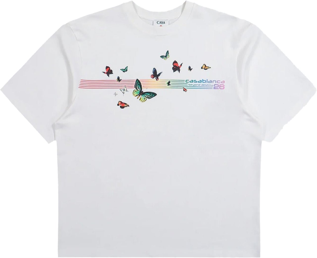 Casablanca Heren Butterfly T-Shirt Wit Wit