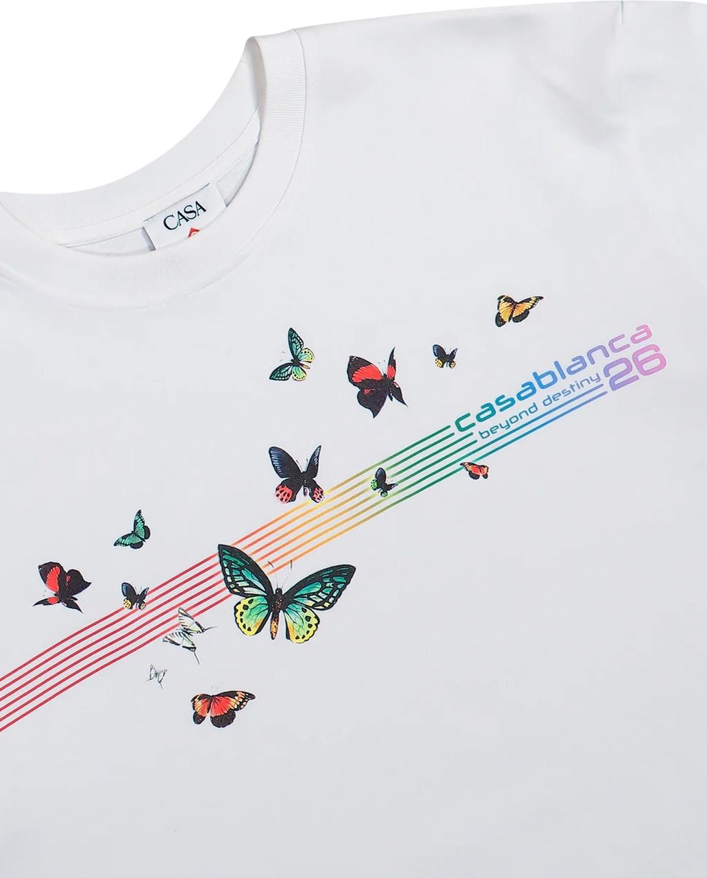 Casablanca Heren Butterfly T-Shirt Wit Wit
