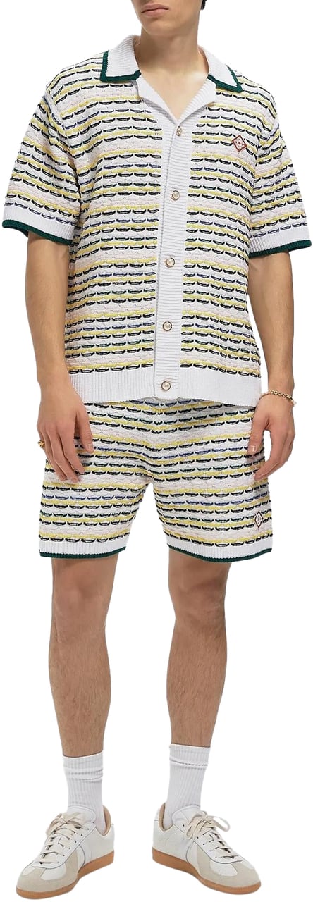 Casablanca Heren Tuck Stitch Shorts Wit