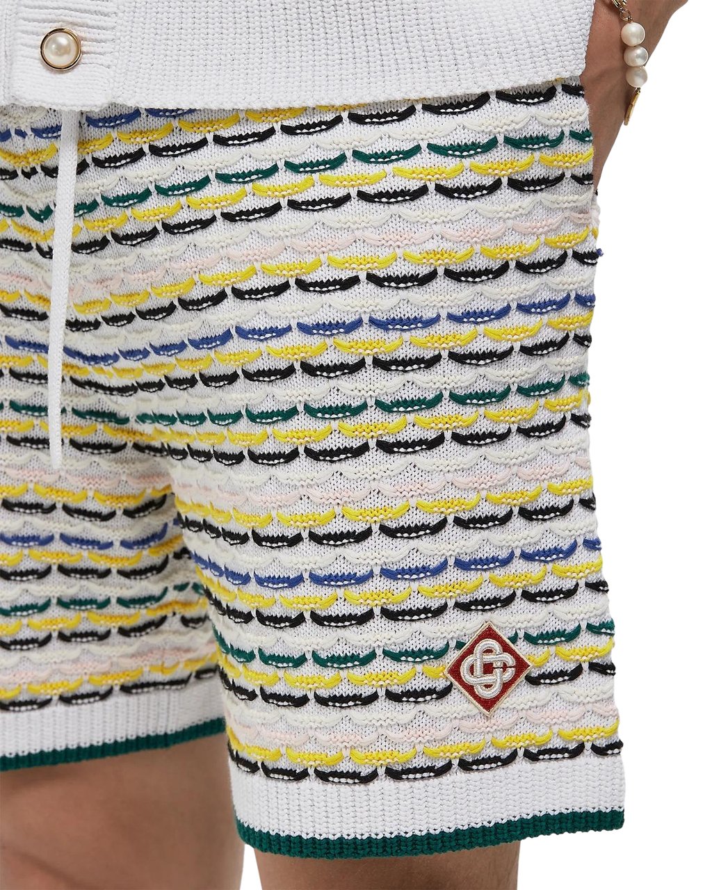 Casablanca Heren Tuck Stitch Shorts Wit