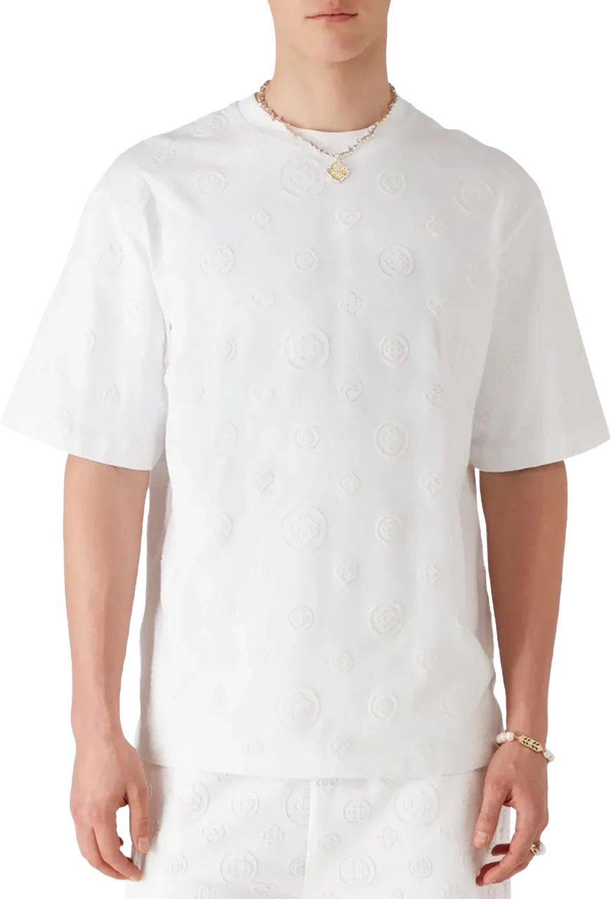 Casablanca Heren Crochet Shirt Wit Wit
