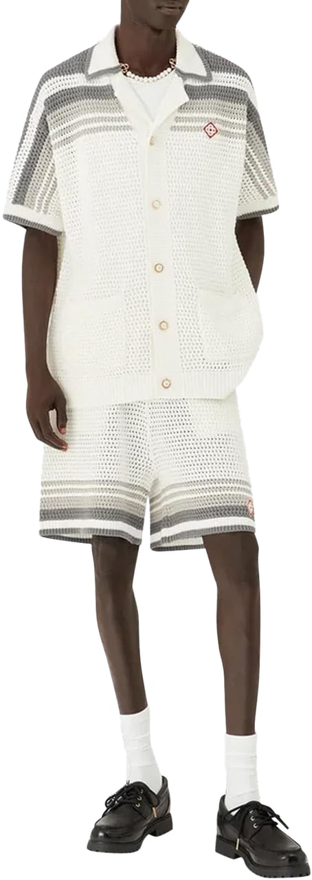 Casablanca Heren Crochet Shirt Wit