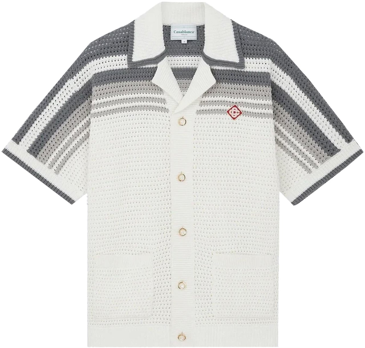 Casablanca Heren Crochet Shirt Wit