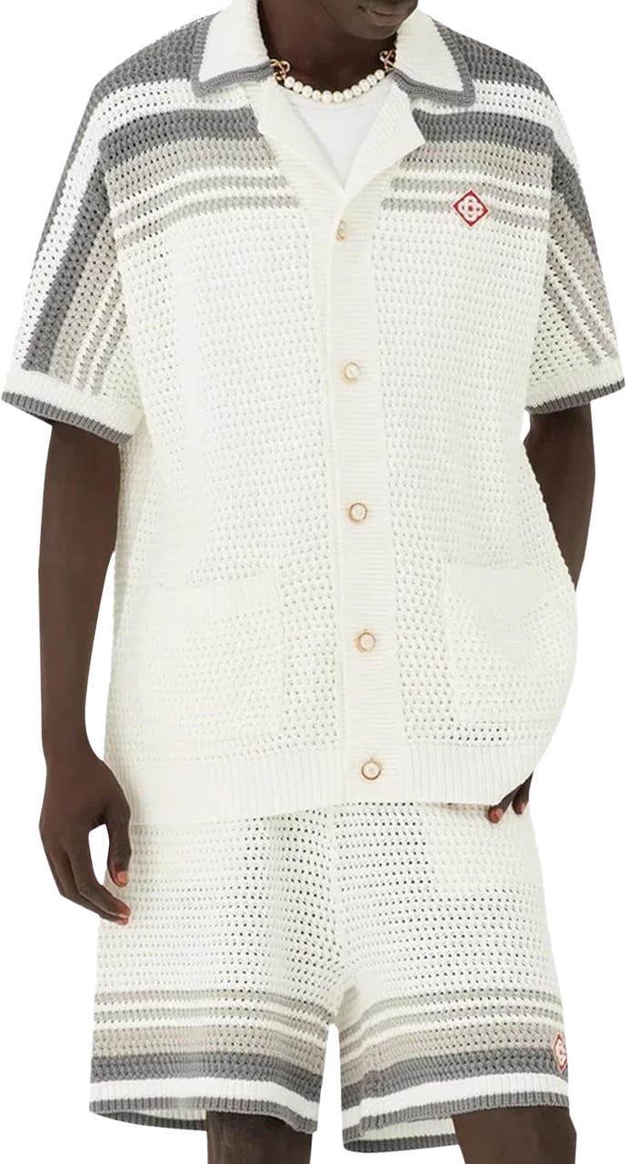 Casablanca Heren Crochet Shirt Wit