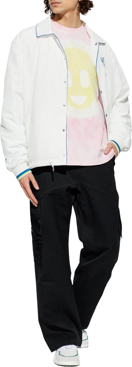 Casablanca Heren Printed Coach Jacket Wit Wit