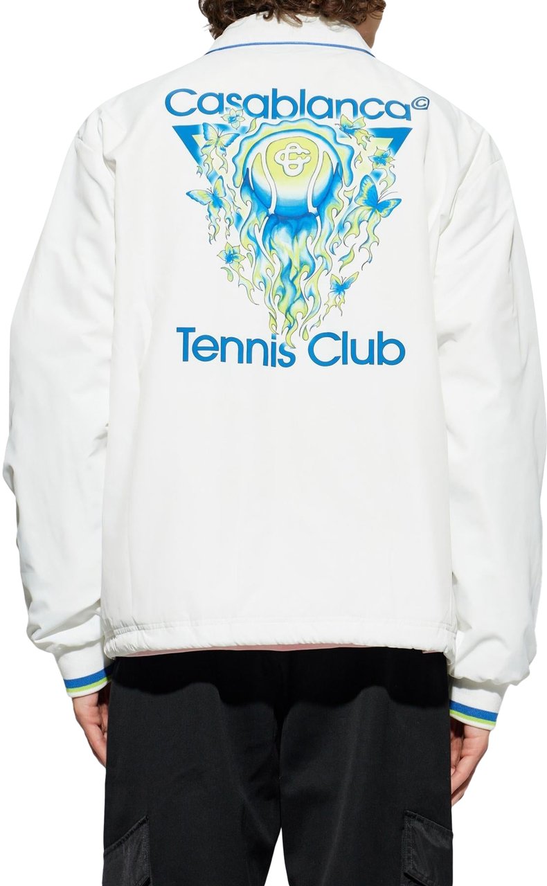 Casablanca Heren Printed Coach Jacket Wit