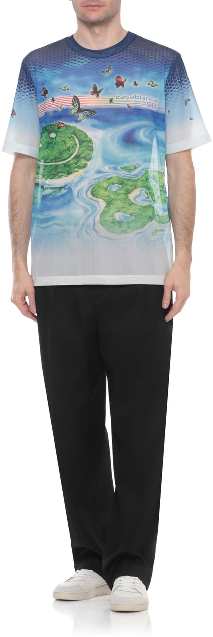 Casablanca T-Shirts And Polos Light Blue Blauw