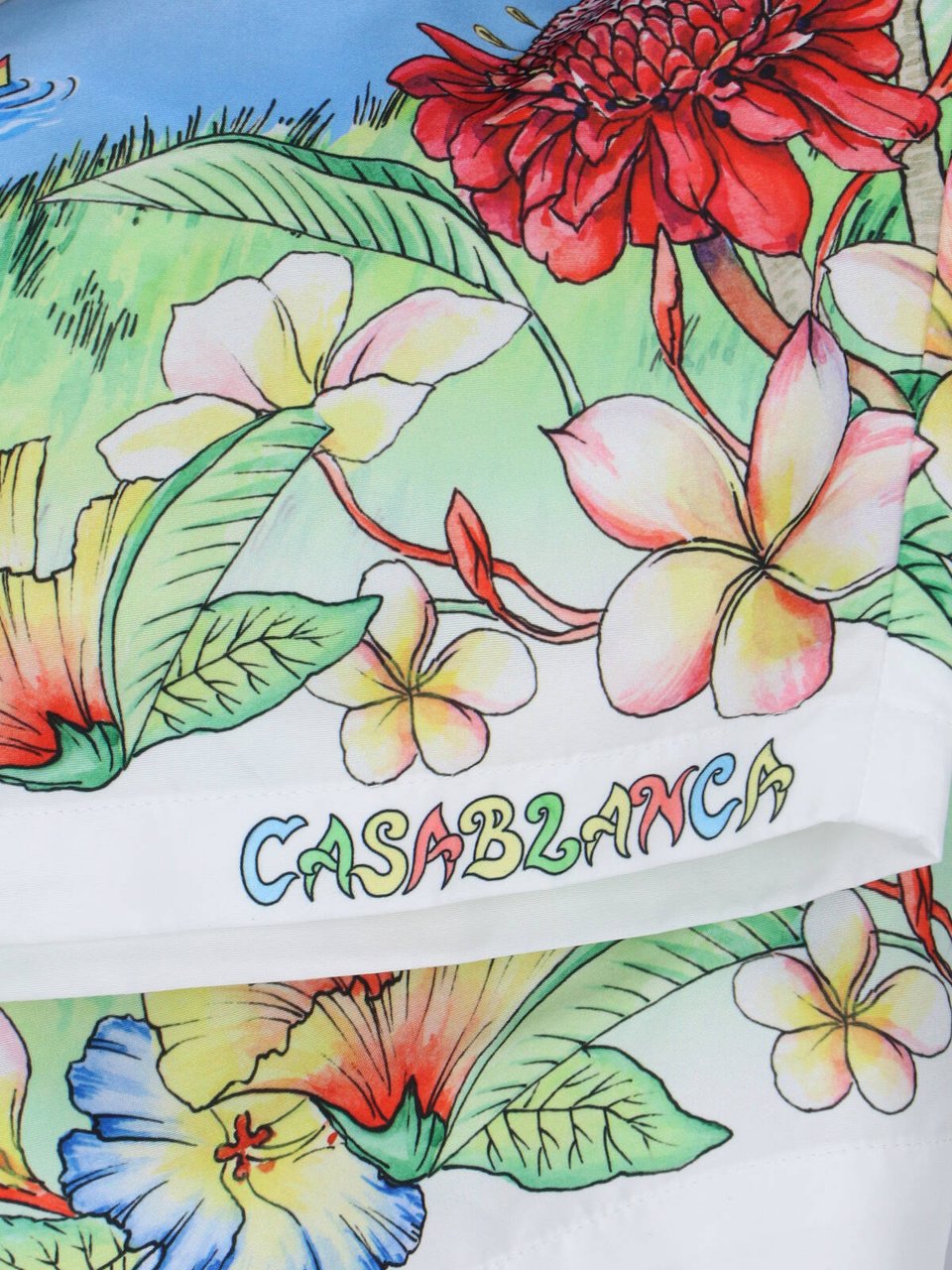 Casablanca Mid-Rise Elasticated Aloha Print Shorts From Casablanca Divers