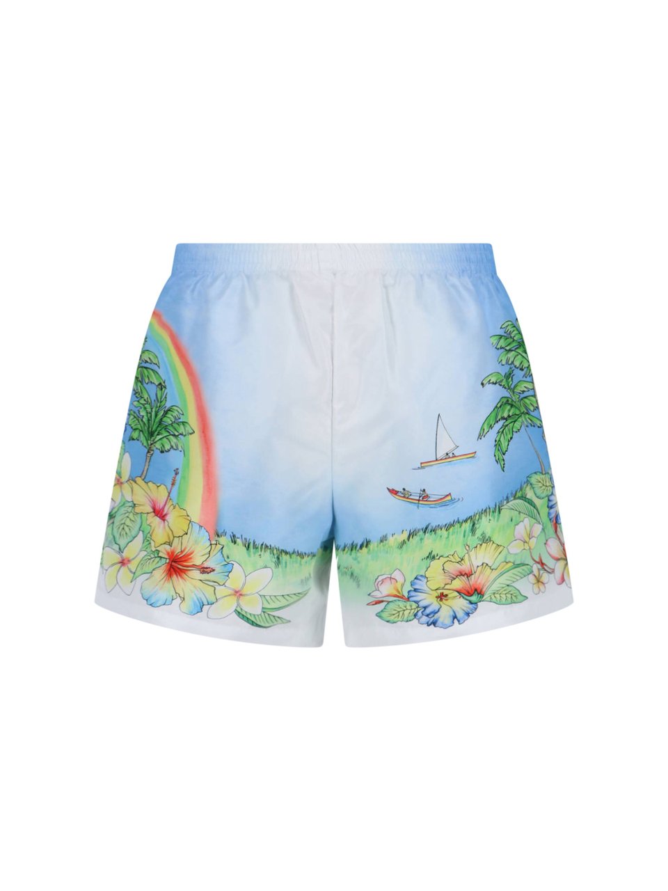 Casablanca Mid-Rise Elasticated Aloha Print Shorts From Casablanca Divers