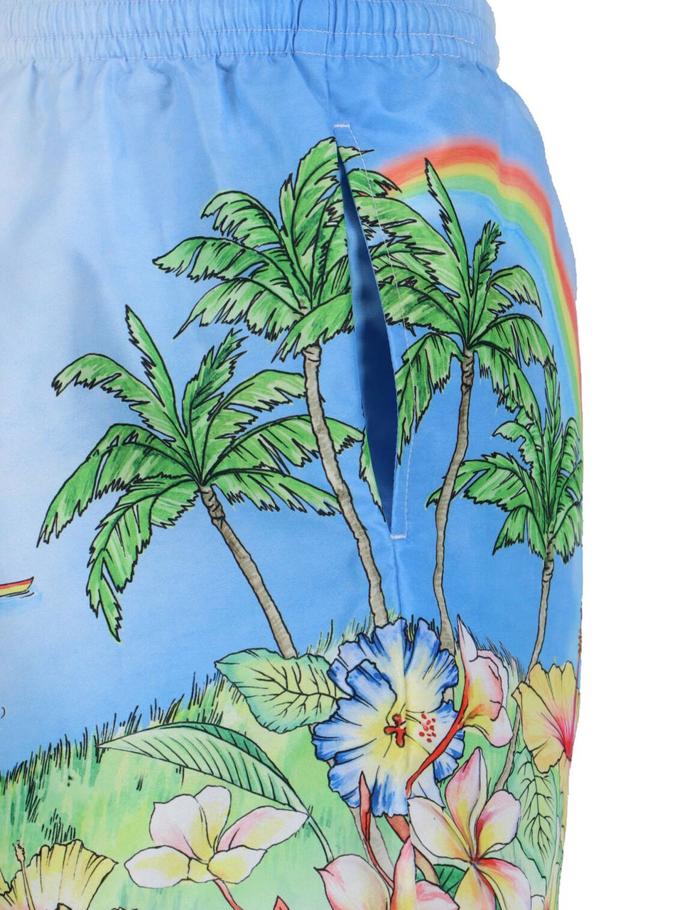 Casablanca Mid-Rise Elasticated Aloha Print Shorts From Casablanca Divers
