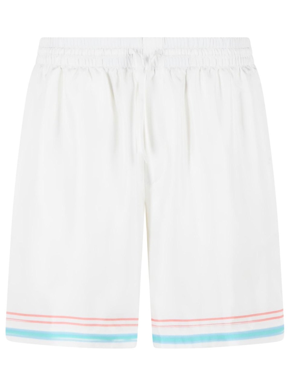 Casablanca 'Dance Joy' White Silk Twill Shorts Wit