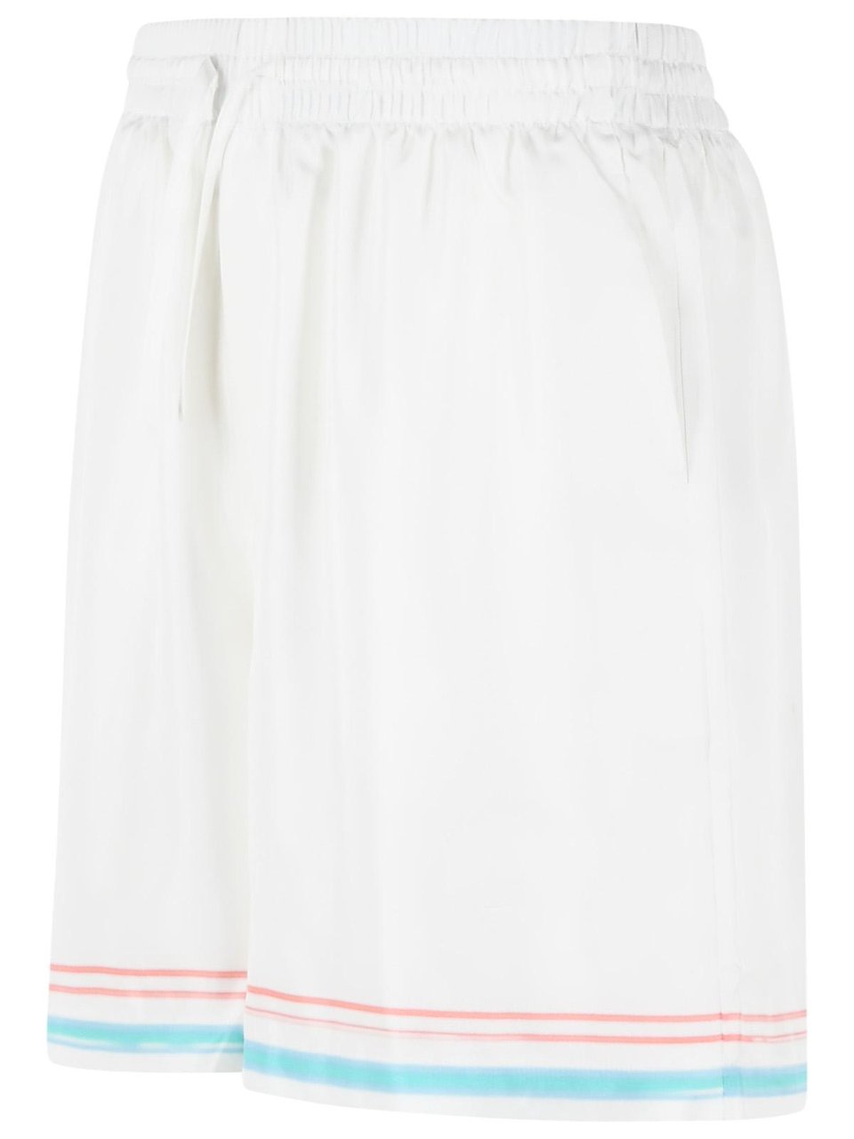 Casablanca 'Dance Joy' White Silk Twill Shorts Wit