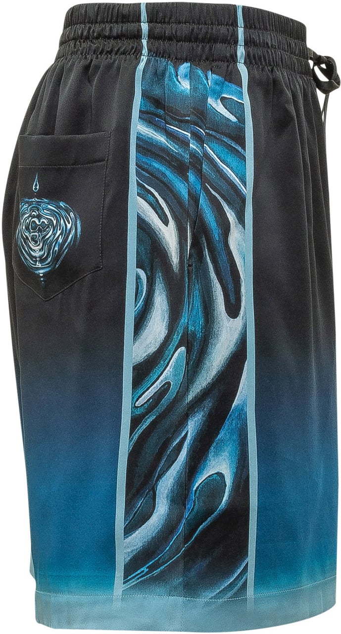 Casablanca Shorts con Coulisse e Stampa Grafica Navy
