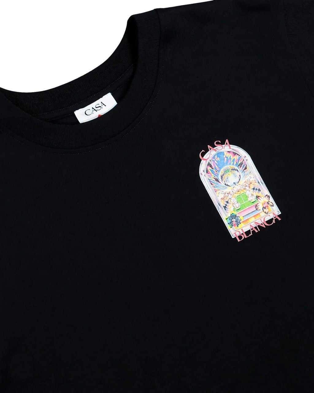 Casablanca Heren Tennis Landscape T-Shirt Zwart