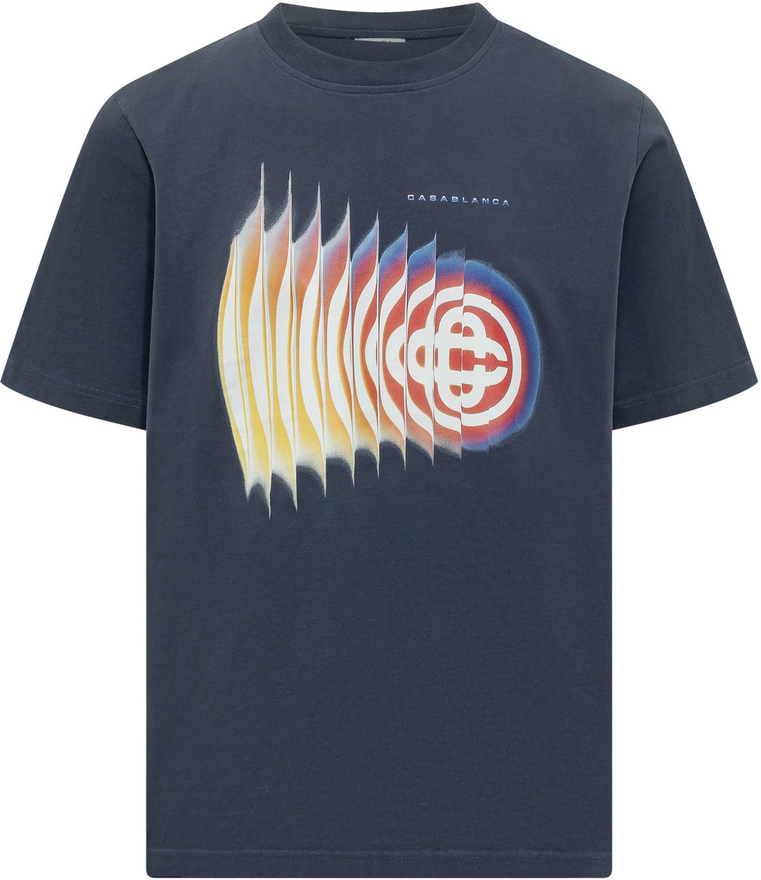 Casablanca T-shirt Shockwave con Grafica Navy