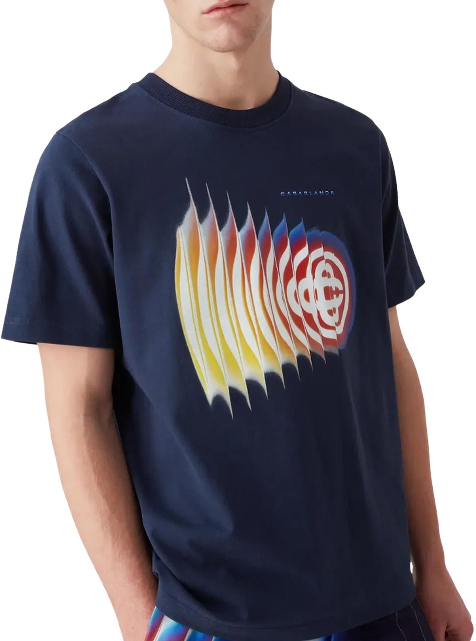 Casablanca Heren Shockwave T-Shirt Blauw Blauw