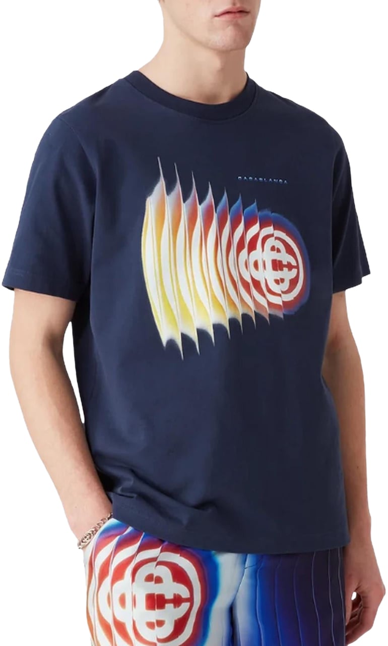 Casablanca Heren Shockwave T-Shirt Blauw Blauw