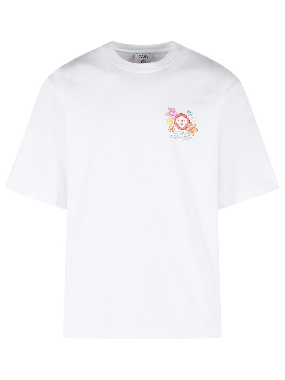 Casablanca 'Collage D'Icones' White Cotton T-Shirt Wit