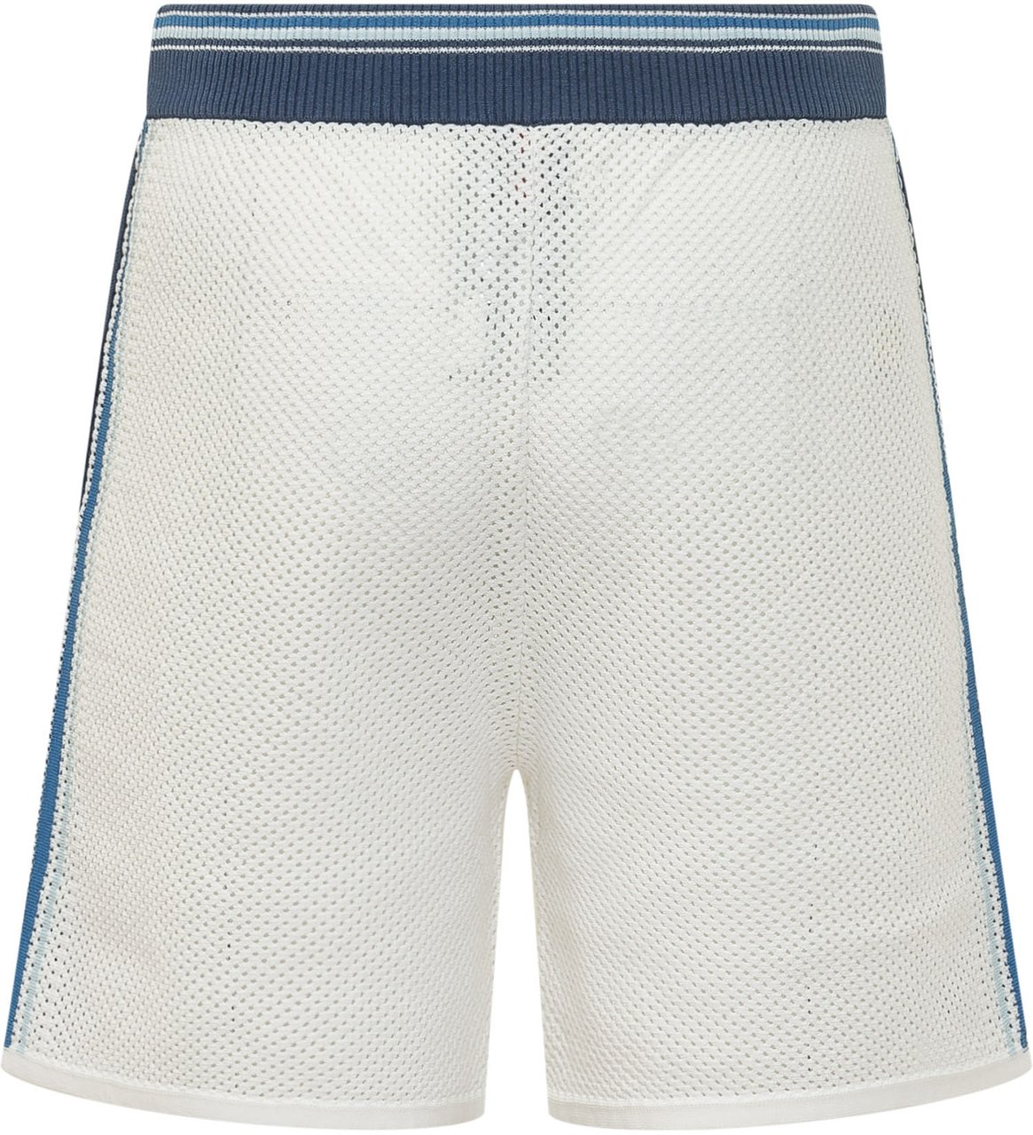 Casablanca Shorts in Maglia Traforata a Righe Laterali Wit