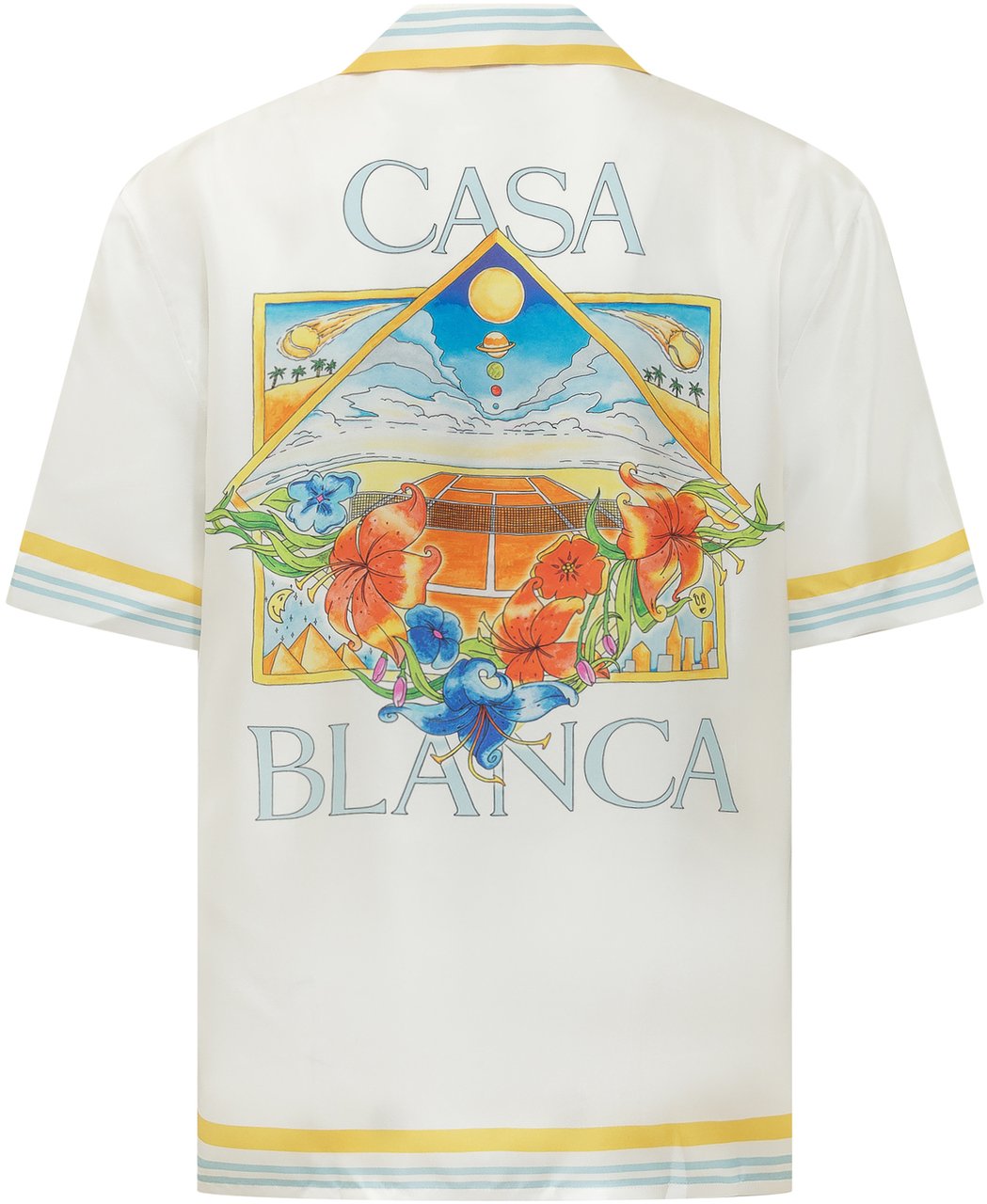 Casablanca Camicia a Maniche Corte con Collo Cubano Wit