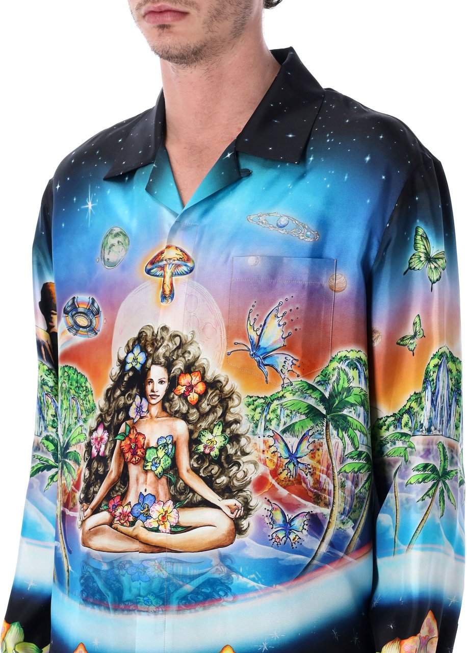 Casablanca Innersense Silk Shirt Nero Zwart