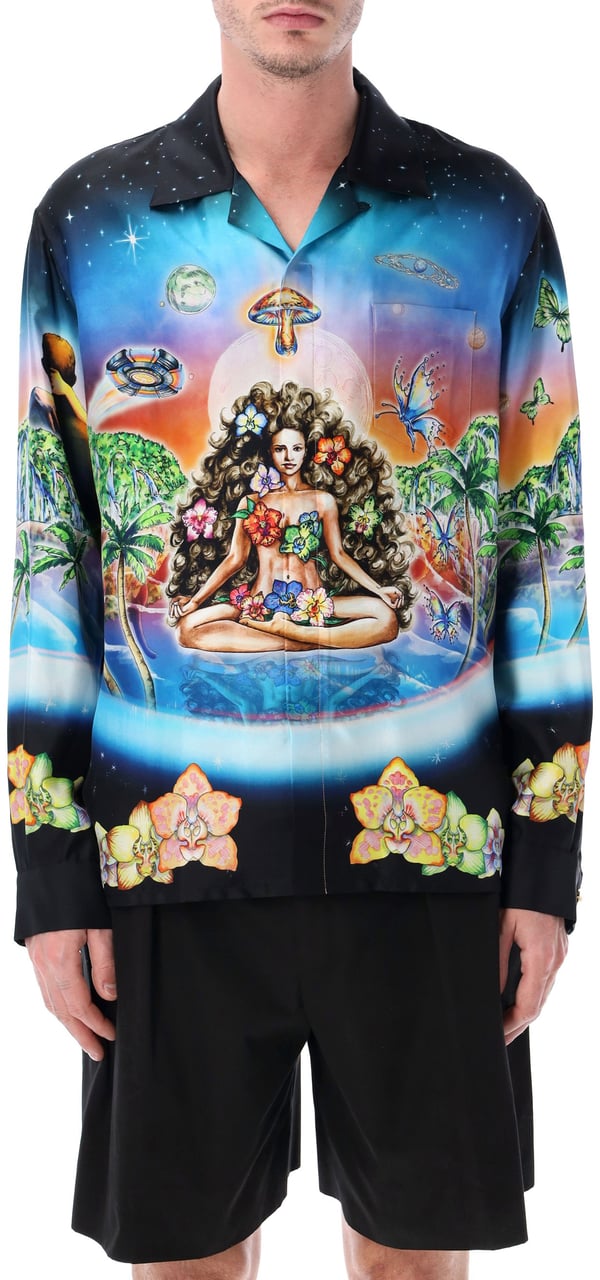 Casablanca Innersense Silk Shirt Nero Zwart