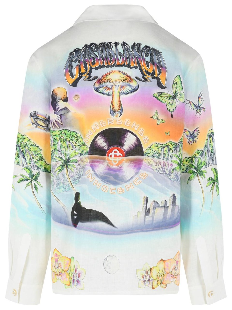 Casablanca Innocence Printed Lightweight Linen Shirt Wit