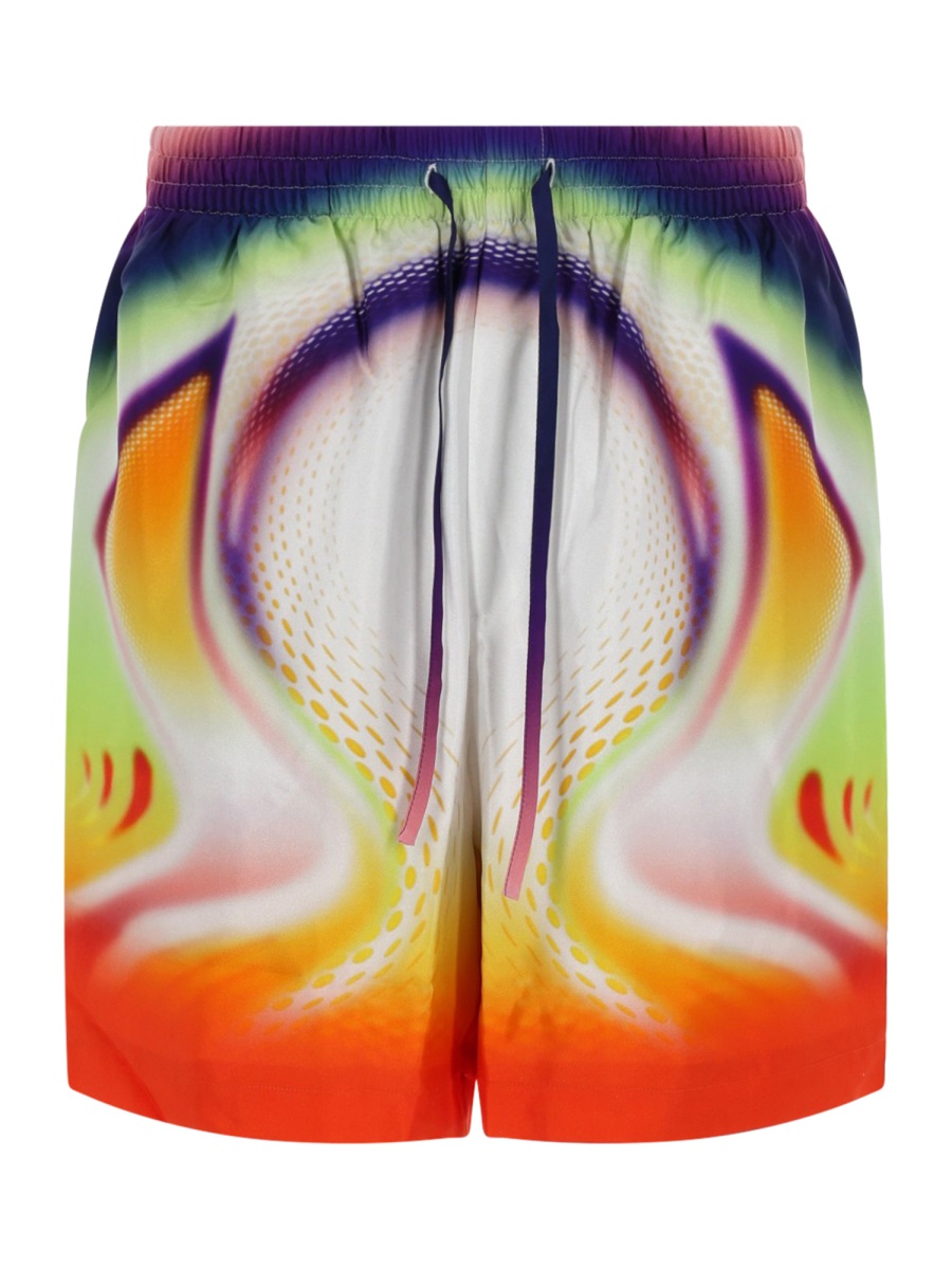 Casablanca Silk Gradient Drawstring Casual Shorts Wit