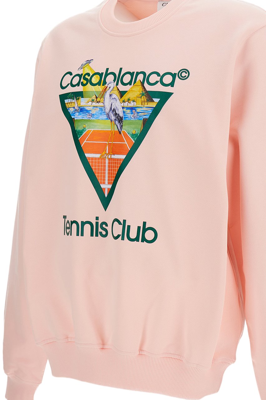Casablanca Pink Tennis Club Icon Cotton Sweatshirt Roze