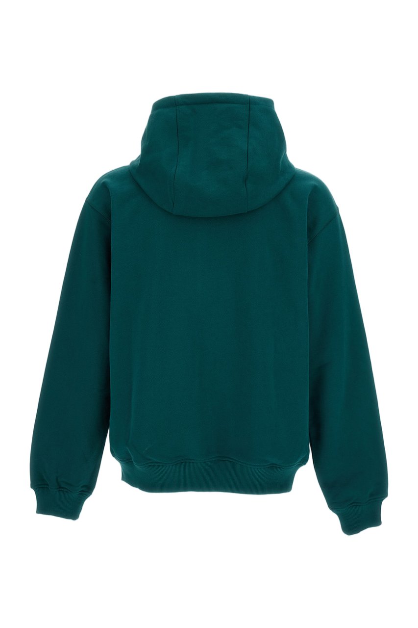 Casablanca Green Zip-Up Cotton Hoodie Groen
