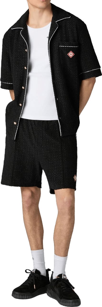 Casablanca SHORTS VAN BADSTOF MET MONOGRAM Zwart